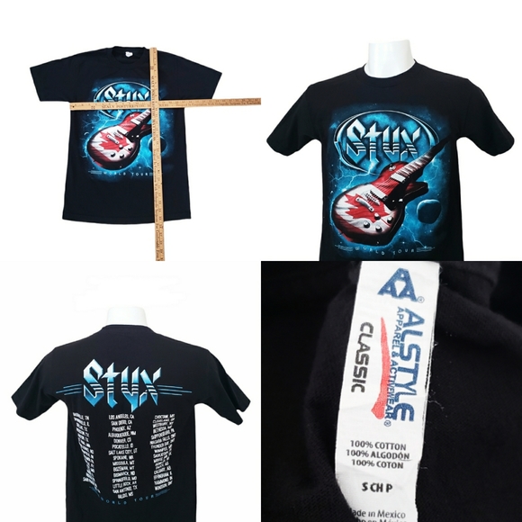 Styx Band World Tour Rare Canada Guitar Flag print - Picture 2 of 10